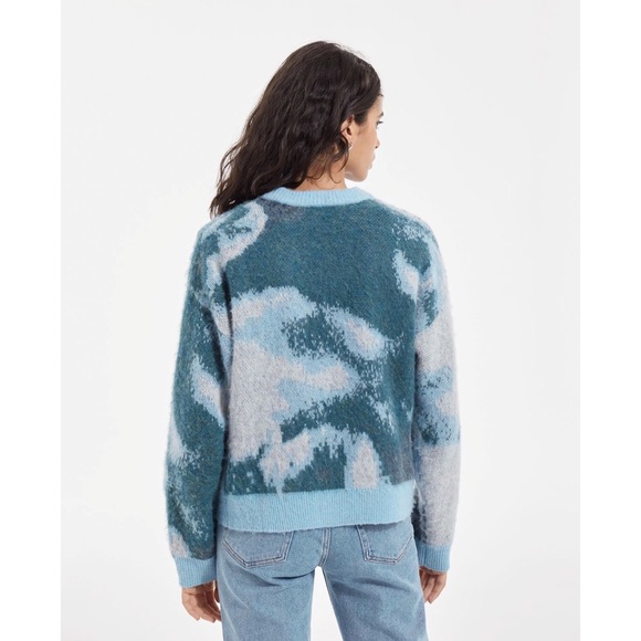 The Kooples Blue Round neck jacquard wool blend sweater - Picture 7 of 16